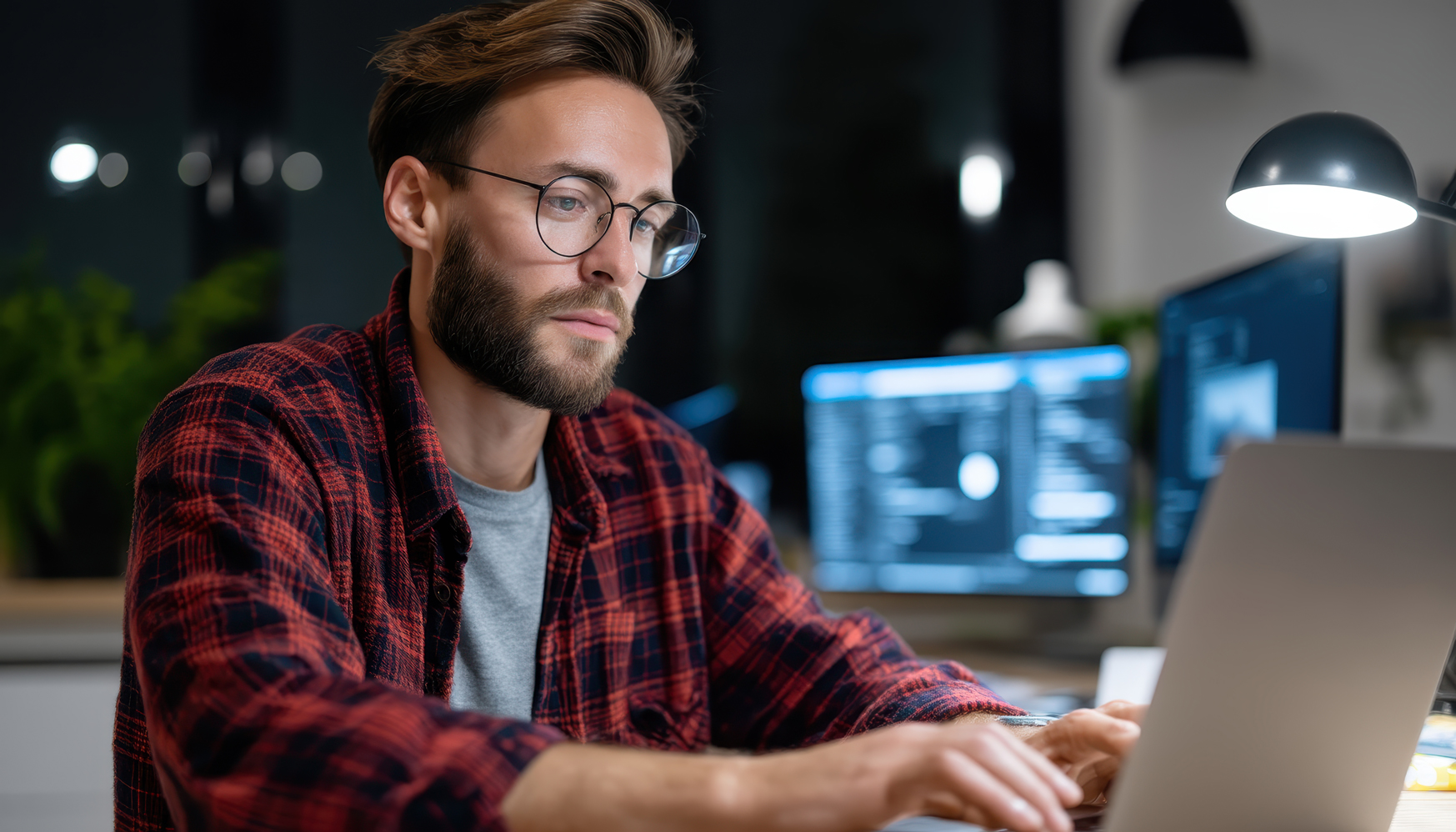 Service designer working late on the NRD-AF low-code visual designer